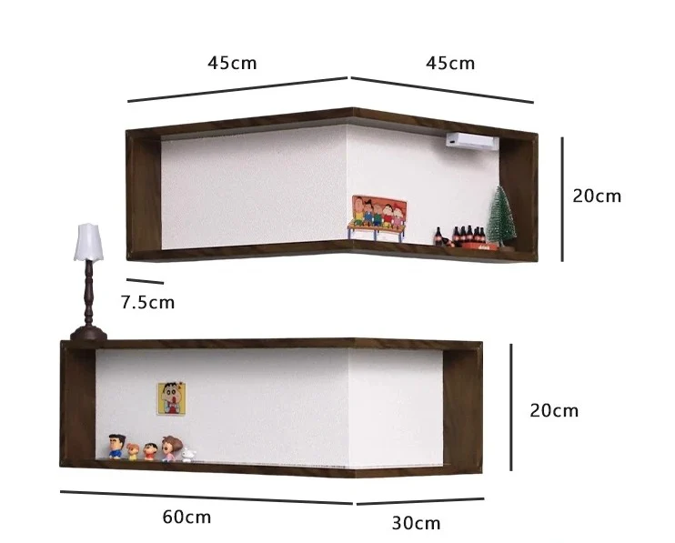 Étagère en Bois en Forme de L