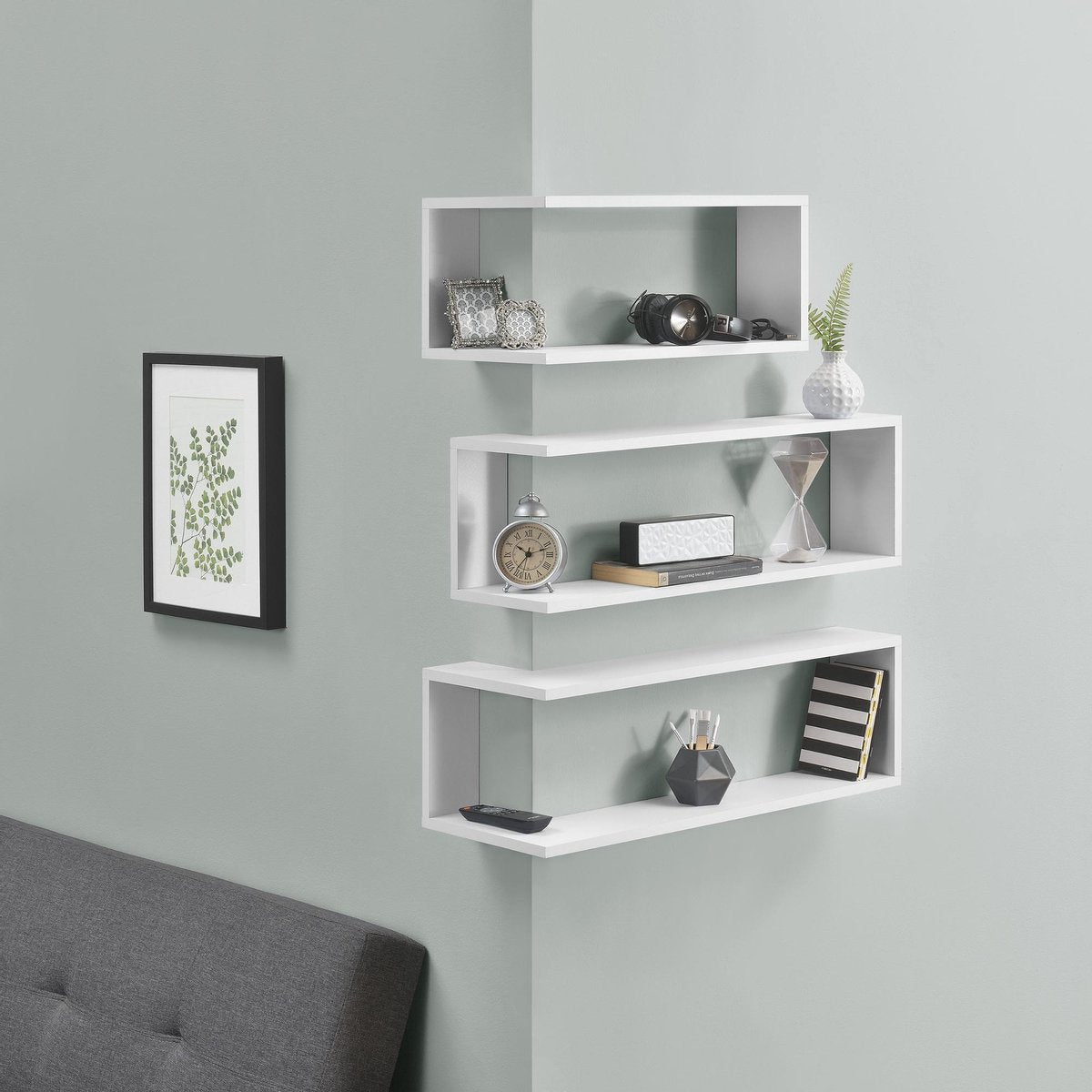 Étagère en Bois en Forme de L