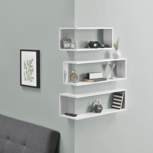 Étagère en Bois en Forme de L