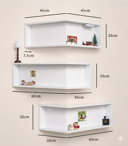 Étagère en Bois en Forme de L