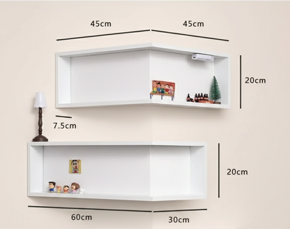 Étagère en Bois en Forme de L