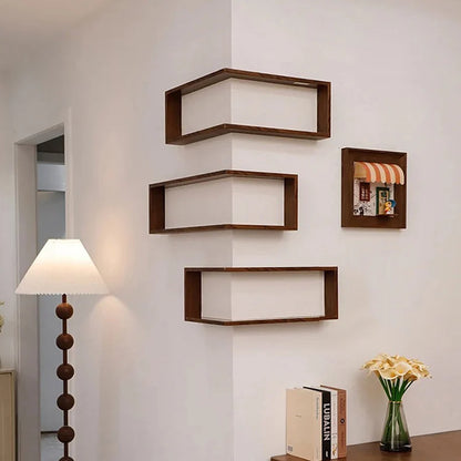 Étagère en Bois en Forme de L